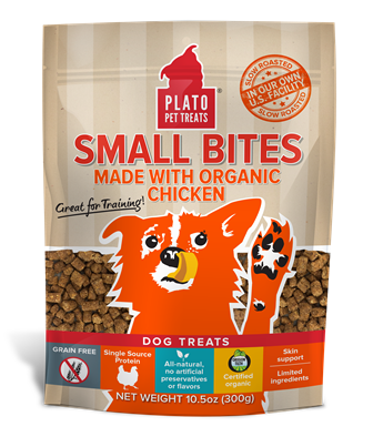 Plato Pet Treats - Organic Chicken Small Bites Dog Treats