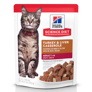 Hill's Science Diet - Adult, Turkey & Liver Casserole Wet Cat Food, 2.8oz