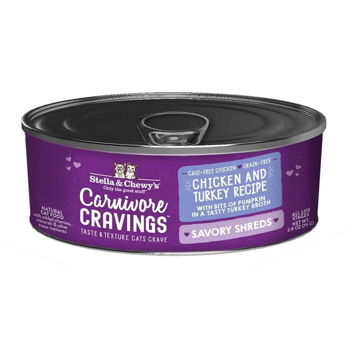 Stella & Chewy's - Carnivore Cravings Savory Shreds Chicken & Turkey Recipe Wet Cat Food