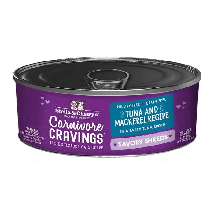 Stella & Chewy's - Carnivore Cravings Savory Shreds Tuna & Mackerel Recipe Wet Cat Food