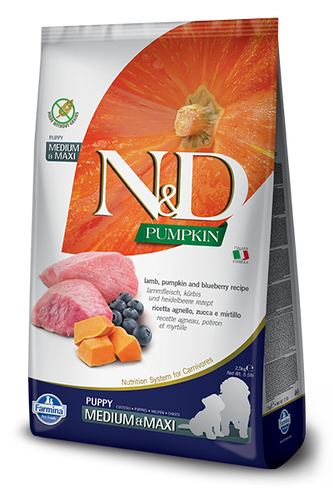 Farmina - N&D Pumpkin Lamb & Blueberry Puppy Medi/Maxi Food