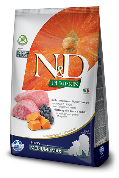 Farmina - N&D Pumpkin Lamb & Blueberry Puppy Medi/Maxi Food