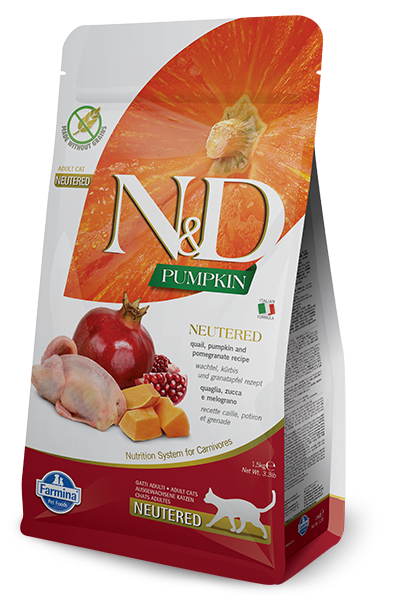 Farmina - N&D Pumpkin Quail & Pomegranate Neutered Dry Cat Food