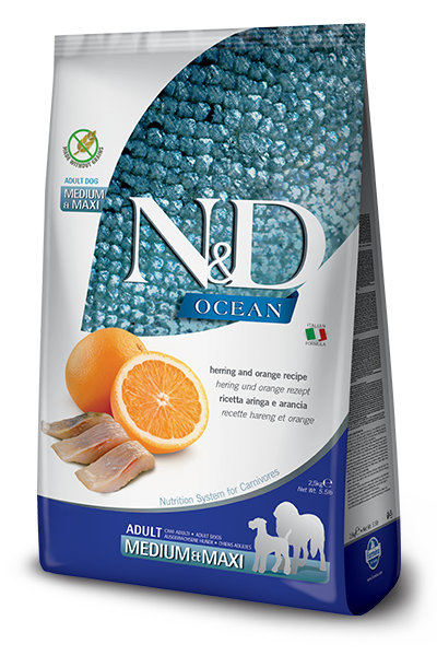 Farmina - N&D Ocean Herring & Orange Med/Maxi Dog Food