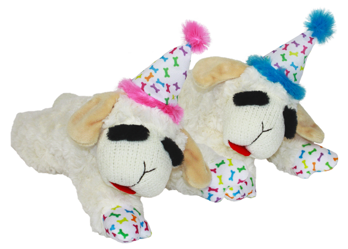 Multipet - Lamb Chop with Birthday Hat Dog Toy