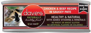 Dave's - Chicken & Beef Recipe in Saucey Pate Wet Cat Food