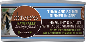 Dave's - Naturally Healthy Grain-Free Tuna & Salmon Dinner in Aspic Wet Cat Food