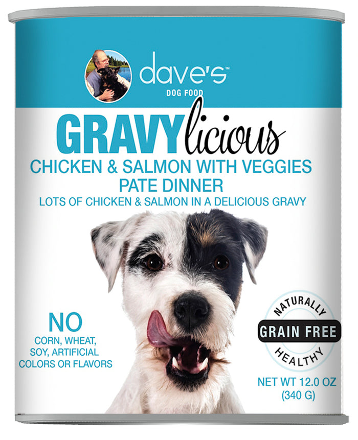 Dave's - Gravylicious Chicken & Salmon with Veggies Pate Dinner Wet Dog Food