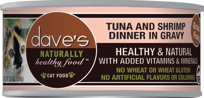 Dave's - Naturally Healthy Grain-Free Tuna & Shrimp Dinner in Gravy Wet Cat Food