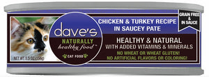 Dave's - Chicken & Turkey Recipe in Saucey Pate Wet Cat Food