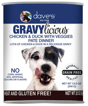 Dave's - Gravylicious Chicken & Duck with Veggies Pate Dinner Wet Dog Food