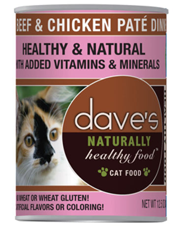 Dave's - Naturally Healthy Beef & Chicken Pate Dinner Wet Cat Food