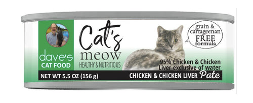 Dave's - Cat’s Meow 95% Chicken & Chicken Liver Pate Wet Cat Food