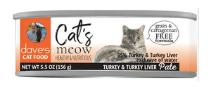 Dave's -  Cat’s Meow 95% Turkey & Turkey Liver Pate Wet Cat Food