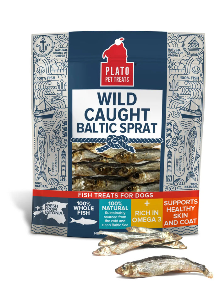 Plato Pet Treats - Wild Caught Baltic Sprat Fish Dog Treats