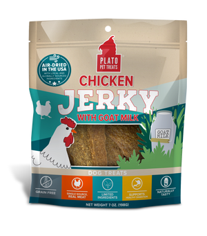 Plato Pet Treats - Chicken Jerky with Goat’s Milk Dog Treats