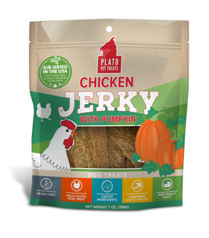 Plato Pet Treats - Chicken Jerky with Pumpkin Dog Treats