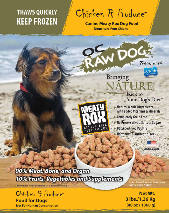 OC Raw Dog - Chicken & Produce Meaty Rox Frozen Raw Dog Food - PICK UP ONLY