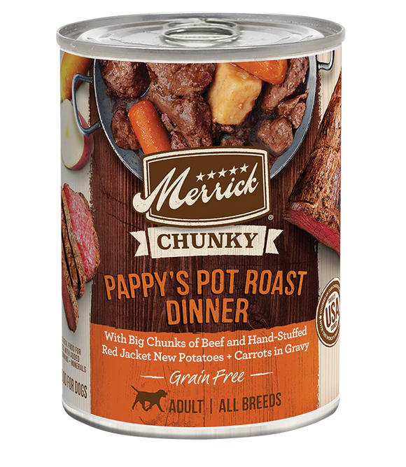 Merrick - Chunky Grain-Free Pappy's Pot Roast Dinner in Gravy Wet Dog Food