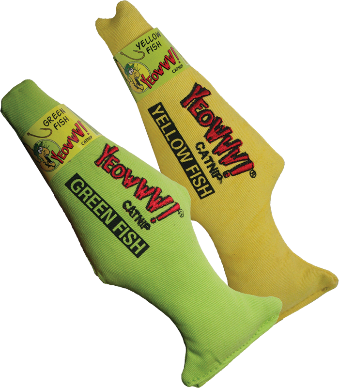 Yeowww! - Green or Yellow Catnip Fish Cat Toy