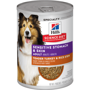 Hill's Science Diet - Adult Sensitive Stomach & Skin Tender Turkey & Rice Stew Wet Dog Food