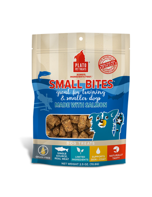 Plato Pet Treats - Small Bites Salmon Meaty Morsel Dog Treats