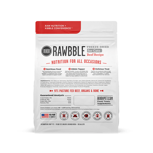 Bixbi - Rawbble Beef Freeze-Dried Cat Food