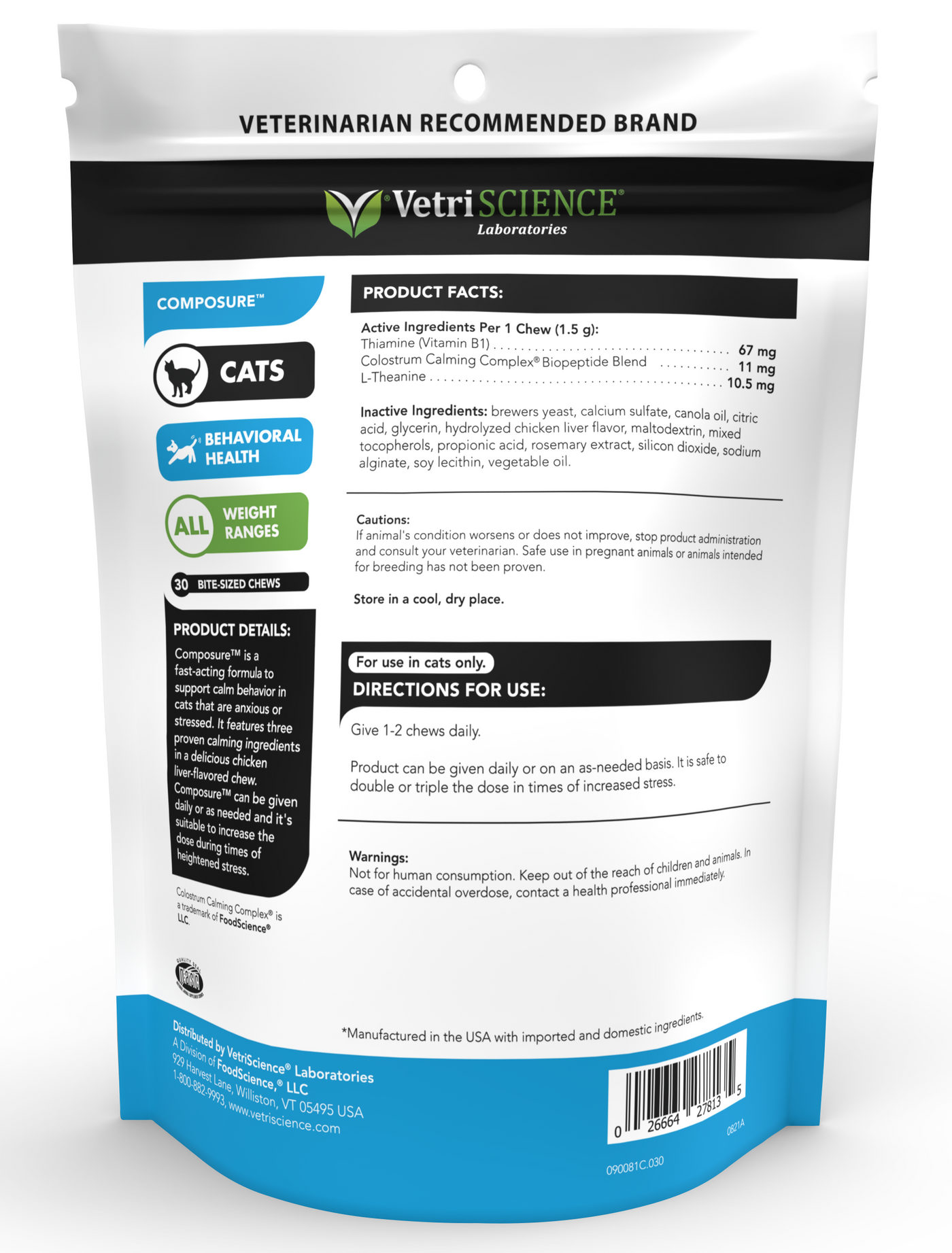 Vetriscience composure for cats best sale