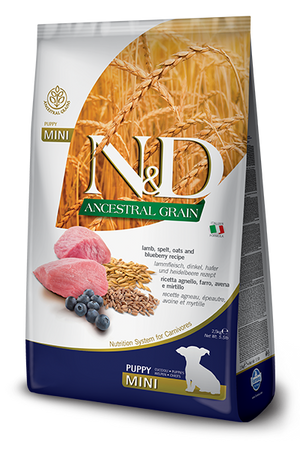 Farmina - N&D Ancestral Grain Lamb & Blueberry Puppy Mini Dry Dog Food