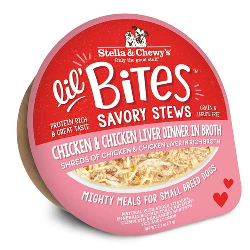 Stella & Chewy's - Lil’ Bites Savory Stews Chicken & Chicken Liver Dinner in Broth Wet Dog Food
