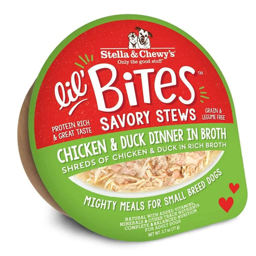 Stella & Chewy's - Lil’ Bites Savory Stews Chicken & Duck Dinner in Broth Wet Dog Food