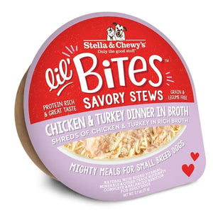 Stella & Chewy's - Lil’ Bites Savory Stews Chicken & Turkey Dinner in Broth for Dogs