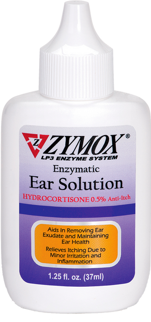 ZYMOX - Enzymatic Ear Solution with 0.5% Hydrocortisone for Cats & Dogs