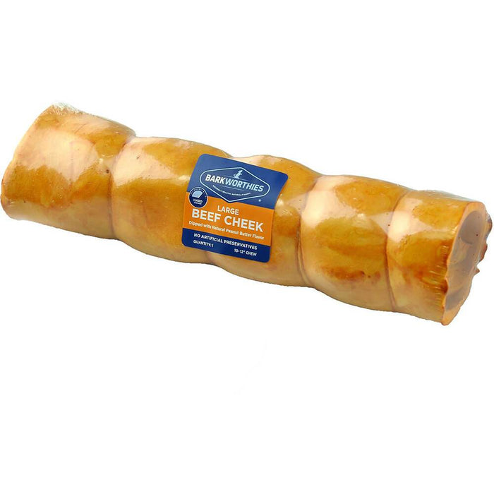 Barkworthies - Peanut Butter Dipped Beef Cheek Dog Treat