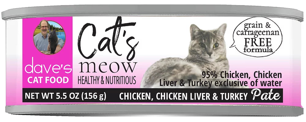 Dave s Cat s Meow 95 Chicken Chicken Liver Turkey Pate Wet Cat Food
