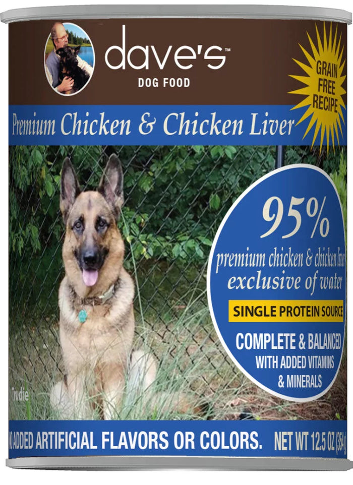 Dave's - 95% Premium Meats Chicken & Chicken Liver Wet Dog Food