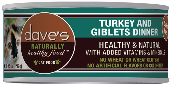 Dave's - Naturally Healthy Grain-Free Turkey & Giblets Dinner Wet Cat Food