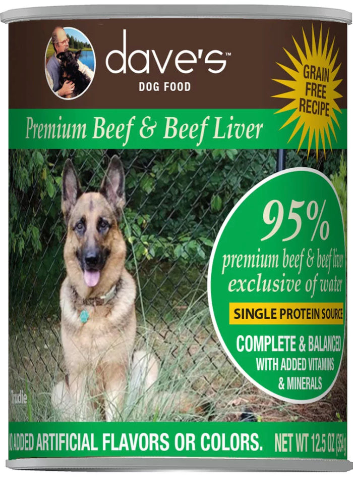 Dave's - 95% Premium Meats Beef & Beef Liver Wet Dog Food