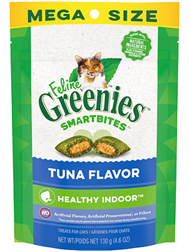Feline Greenies - Smartbites Hairball Control/Indoor Care Treats Tuna Flavor