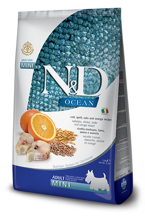 Farmina - N&D Ocean Cod, Spelt, Oats & Orange Adult Mini Dry Dog Food