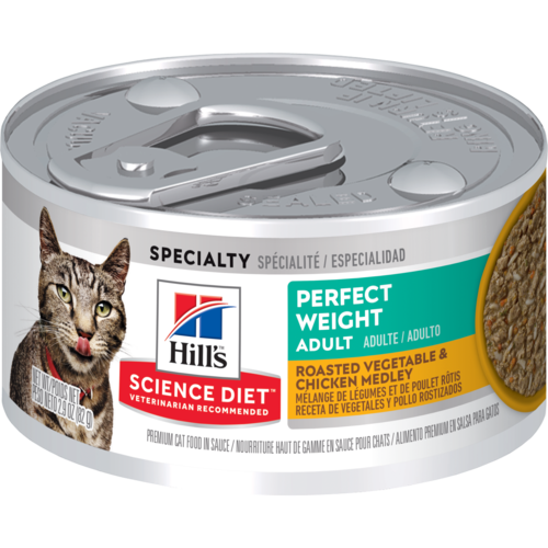 Hill's Science Diet - Adult Perfect Weight Roasted Vegetable & Chicken Medley Canned Cat Food, 2.9oz
