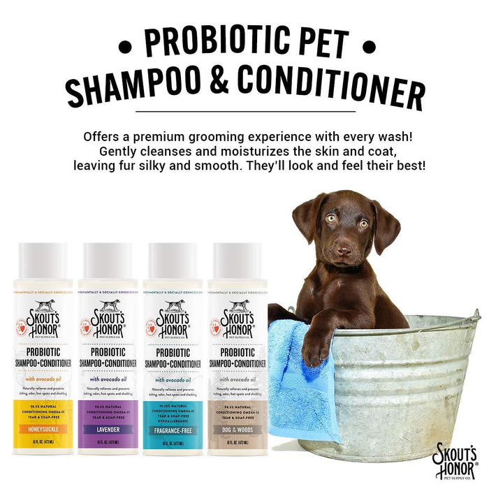 Skout's Honor - Probiotic Shampoo + Conditioner for Dogs & Cats, 16-oz