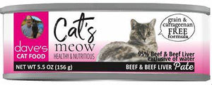 Dave's - Cat’s Meow 95% Beef & Beef Liver Pate Wet Cat Food