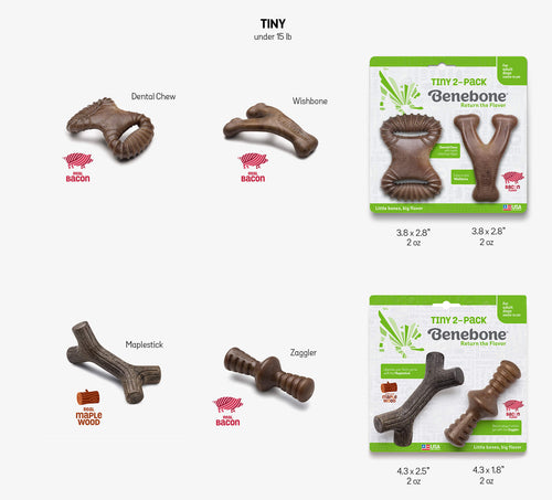 Benebone - Tiny 2-Pack Dog Chew Toy