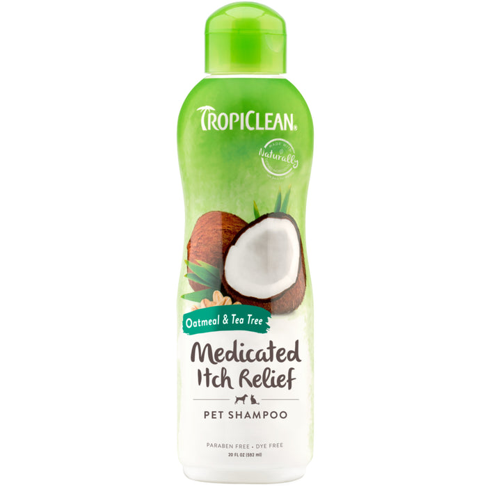 TropiClean - Oatmeal & Tea Tree Medicated Itch Relief Shampoo for Pets